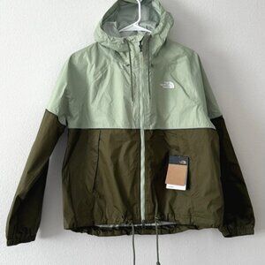The North Face Antora Women's Jacket Waterproof Windbreaker Hoodie Green L NWT